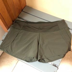 Lululemon army green shorts size 8